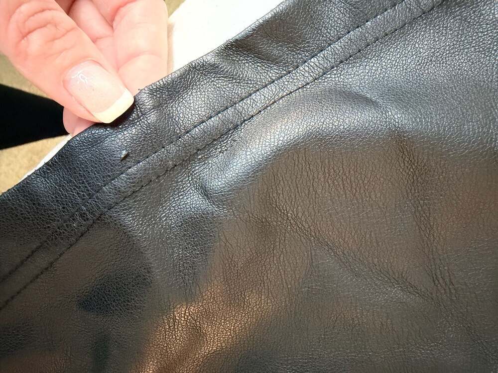 Garage Black Faux Leather High Rise Flare Pants | Size XS - Picture 6 of 11